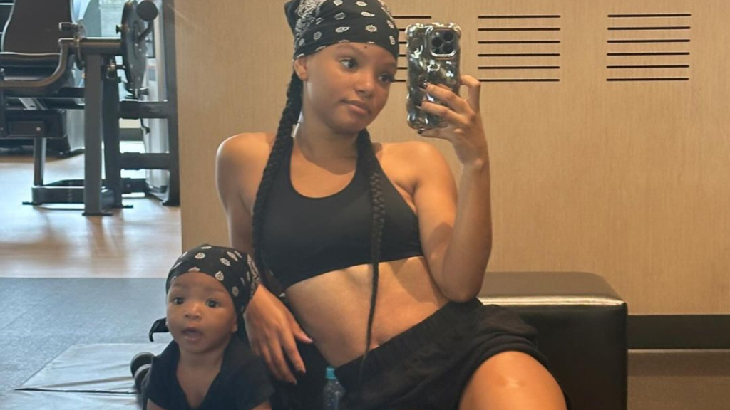 Halle Bailey with son Halo