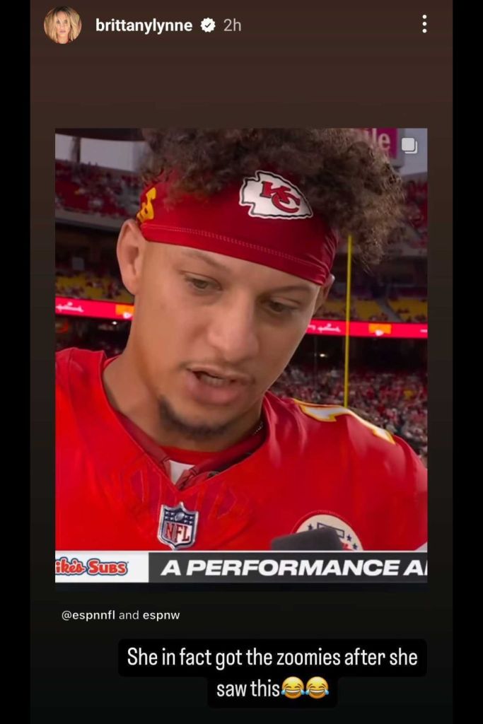 Brittany Mahomes' response to Patrick leaving a message for their daughter.