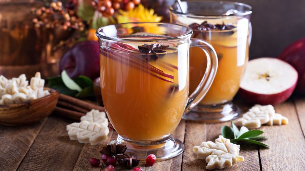 Hot apple cider with star anise and cardamom, an uber-decadent drink for fall.