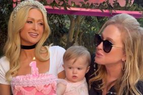 Paris Hilton with her daughter London Marilyn Hilton Reum and mom Kathy Hilton for her youngest kid's first birthday.