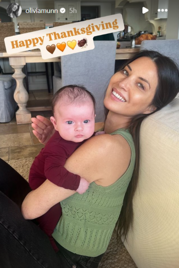 Olivia Munn Thanksgiving kids photos