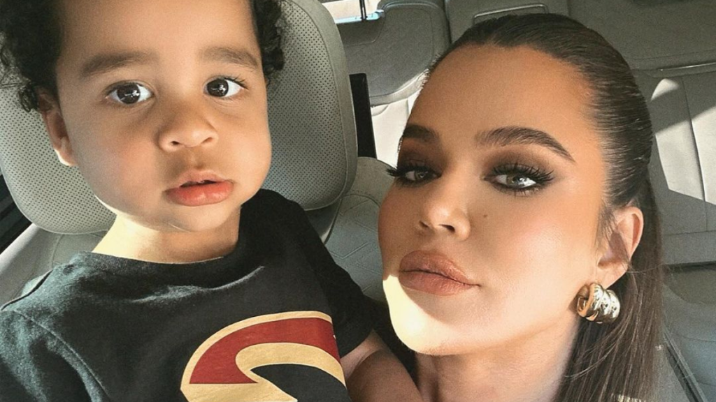 Khloe Kardashian with her son Tatum