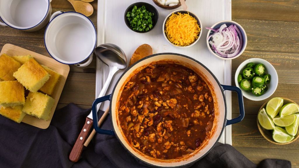 Slow Cooker Turkey Chili, a great way to have the kids consume your leftover turkey from Thanksgiving.