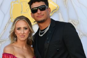 Brittany and Patrick Mahomes arrive on the red carpet prior to the Kansas City Chiefs Super Bowl Ring Ceremony at the Nelson-Atkins Museum of Art on June 13, 2024 in Kansas City, Missouri.