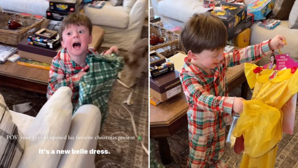 boy christmas gift disney dress parenting video