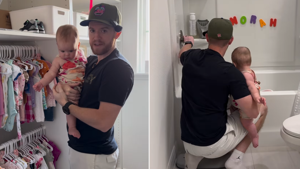 dad babysitting video
