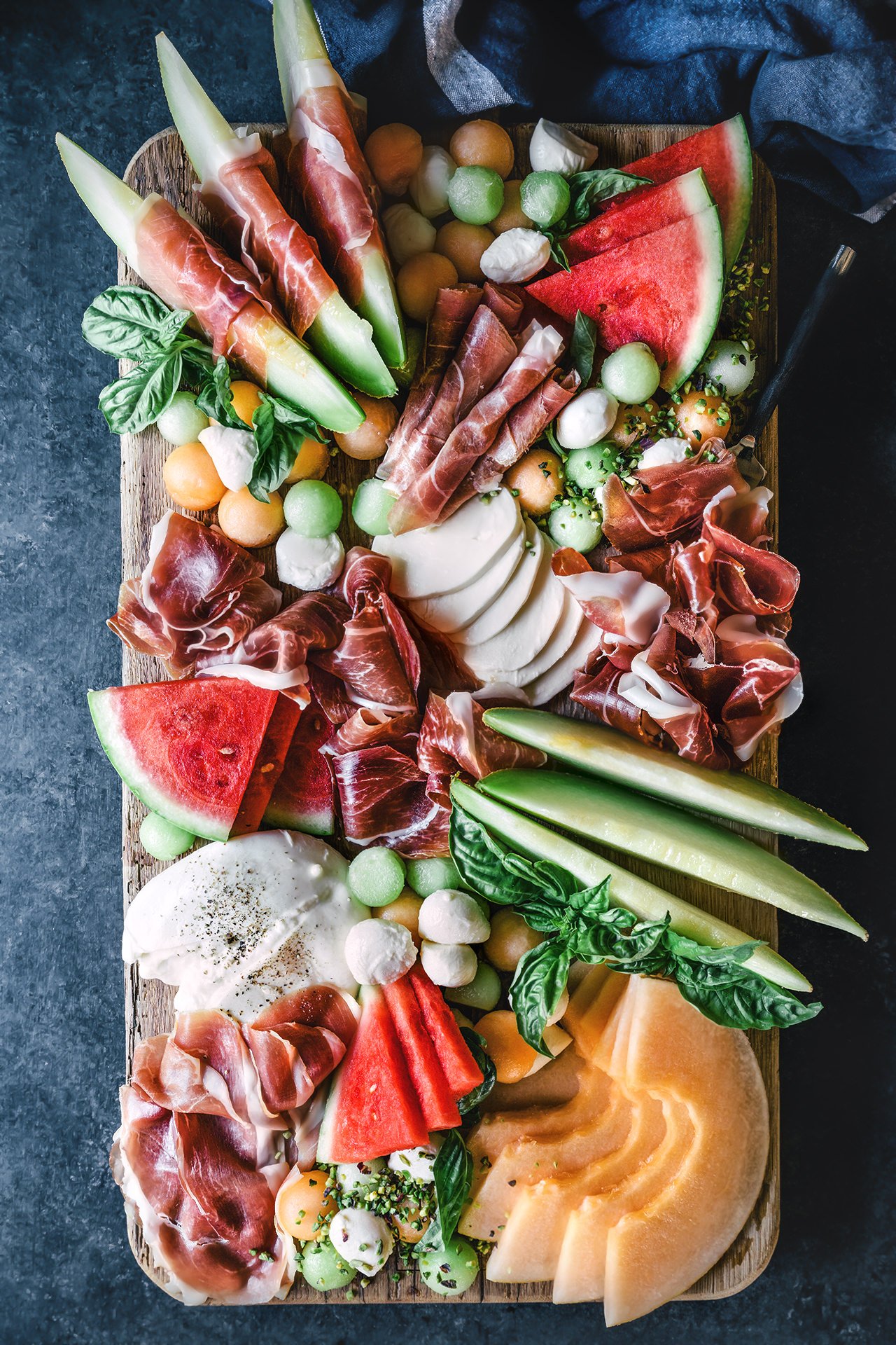 Melon and Prosciutto Charcuterie Board