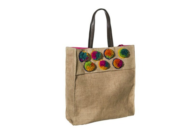 Pom Pom Straw Tote