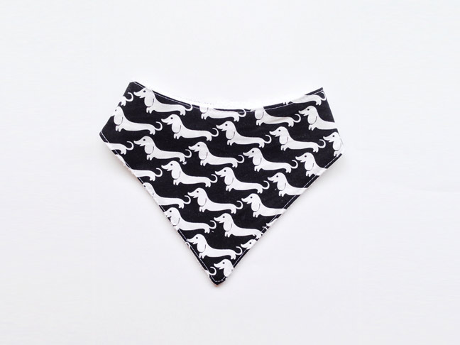 Black Sausage Dog Bandana Bib