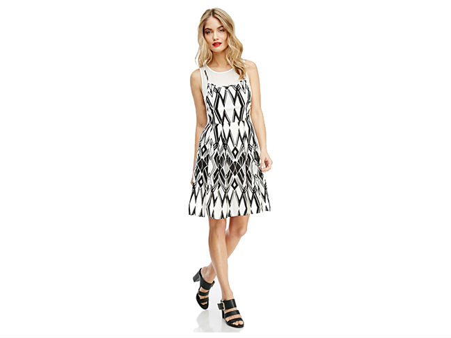 Forever 21 Abstract Diamond Print Combo Dress