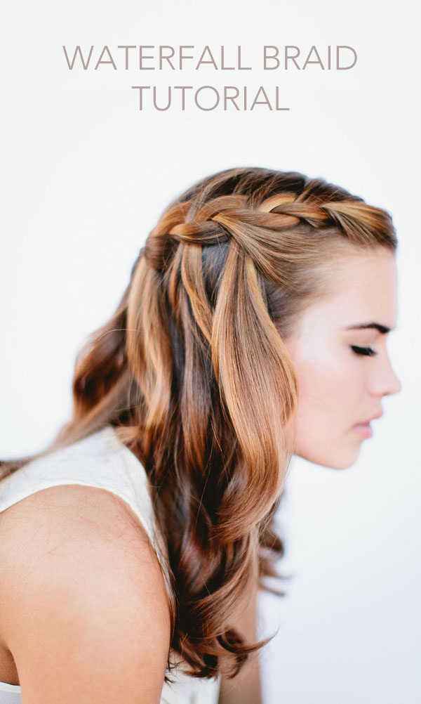 For Long Hair: Waterfall Braid