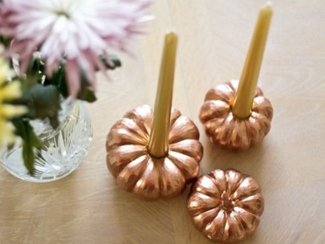 Make Pumpkin Candle Holders