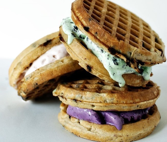 Ice Cream Waffle Sandwiches