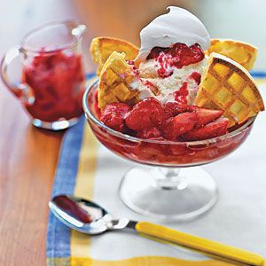 Strawberry Waffle Sundae