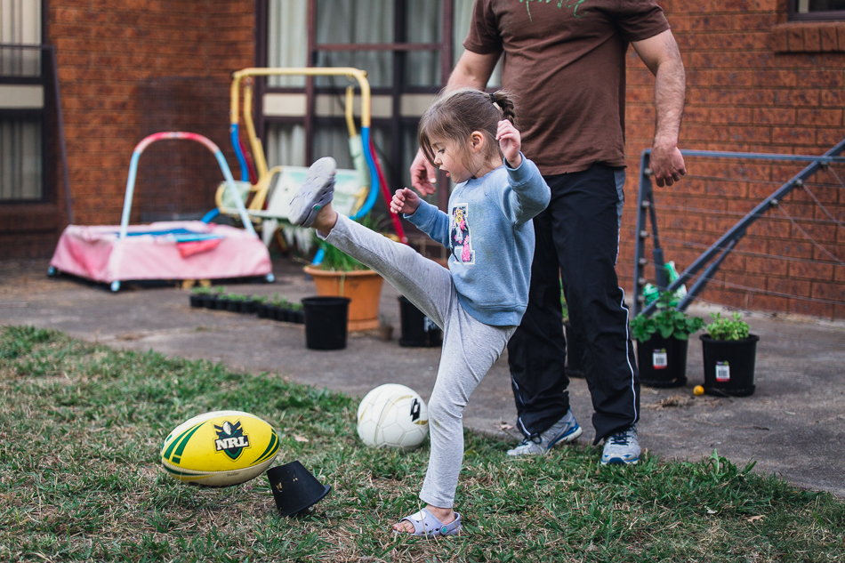 Teach them to kick a ball