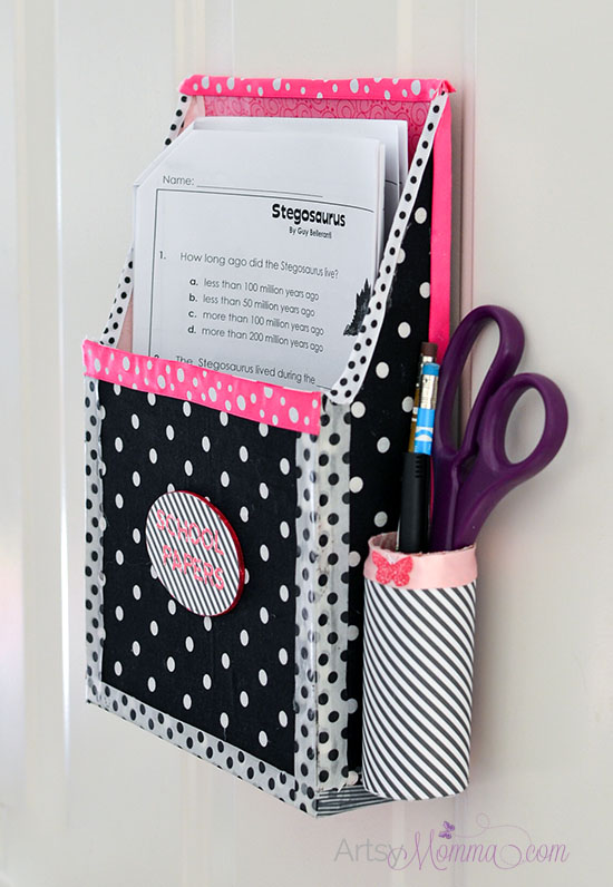 DIY Hanging Homework Holder