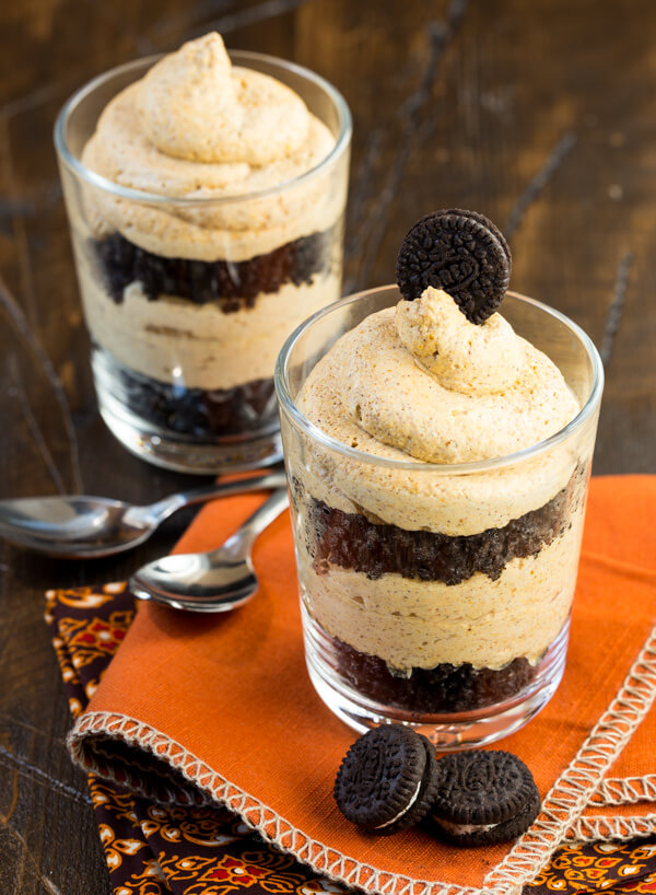 Oreo and Pumpkin Cheesecake Trifles