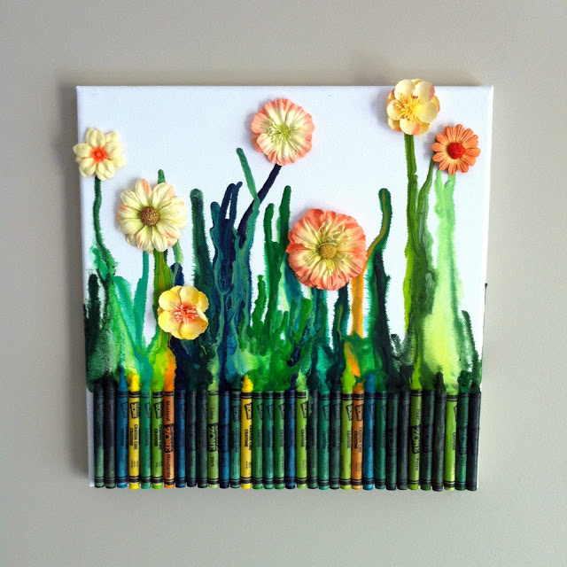 DIY Floral Crayon Art