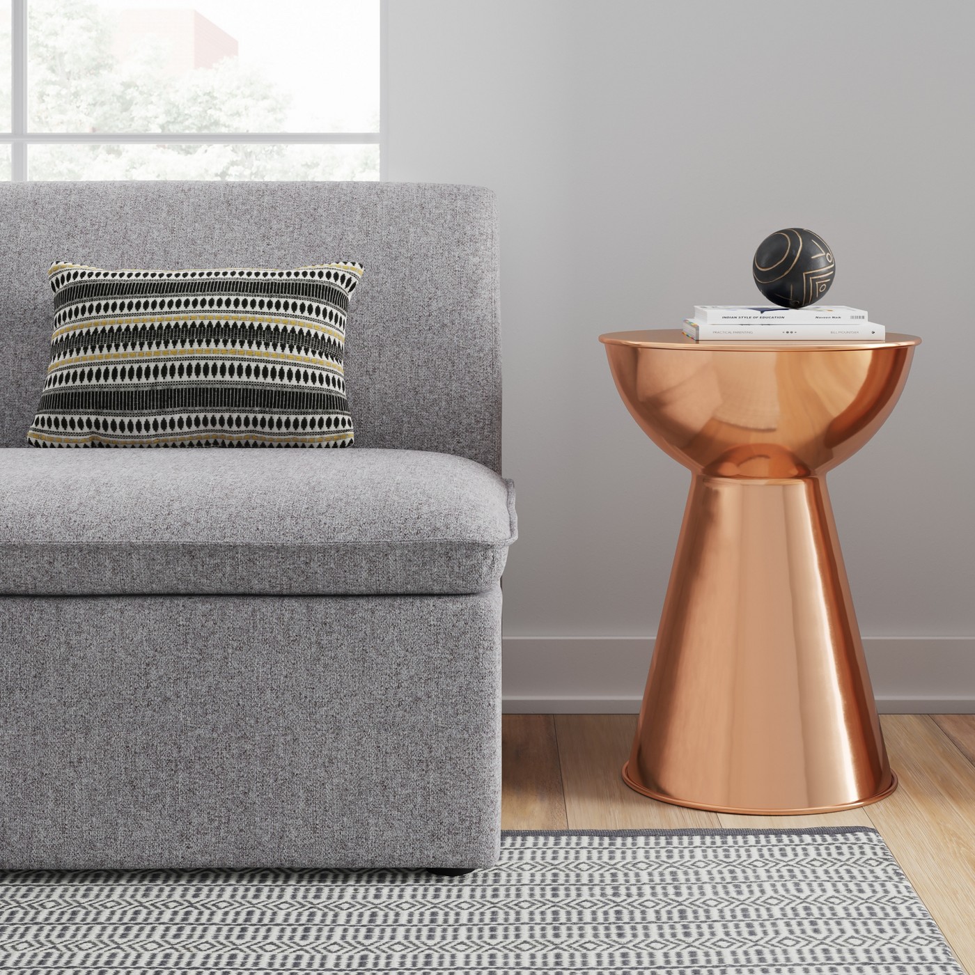 Hourglass Copper End Table