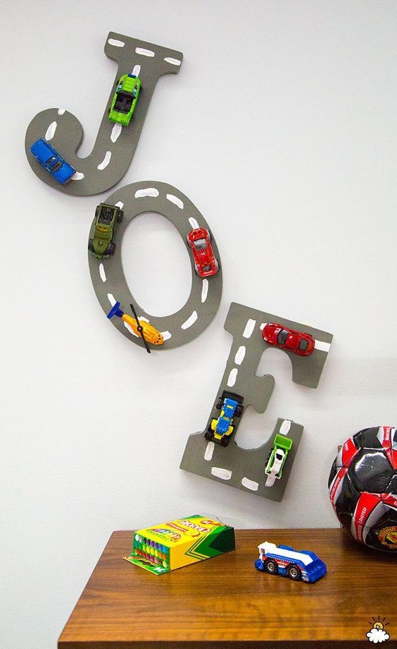 DIY Car and Track Name Decor