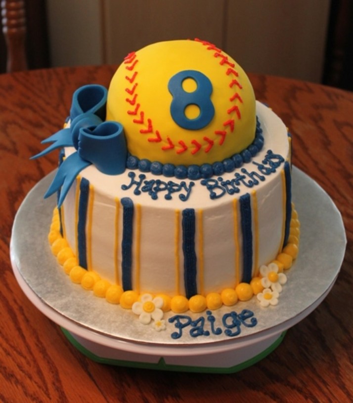 Sweet Softball Birthday Cake