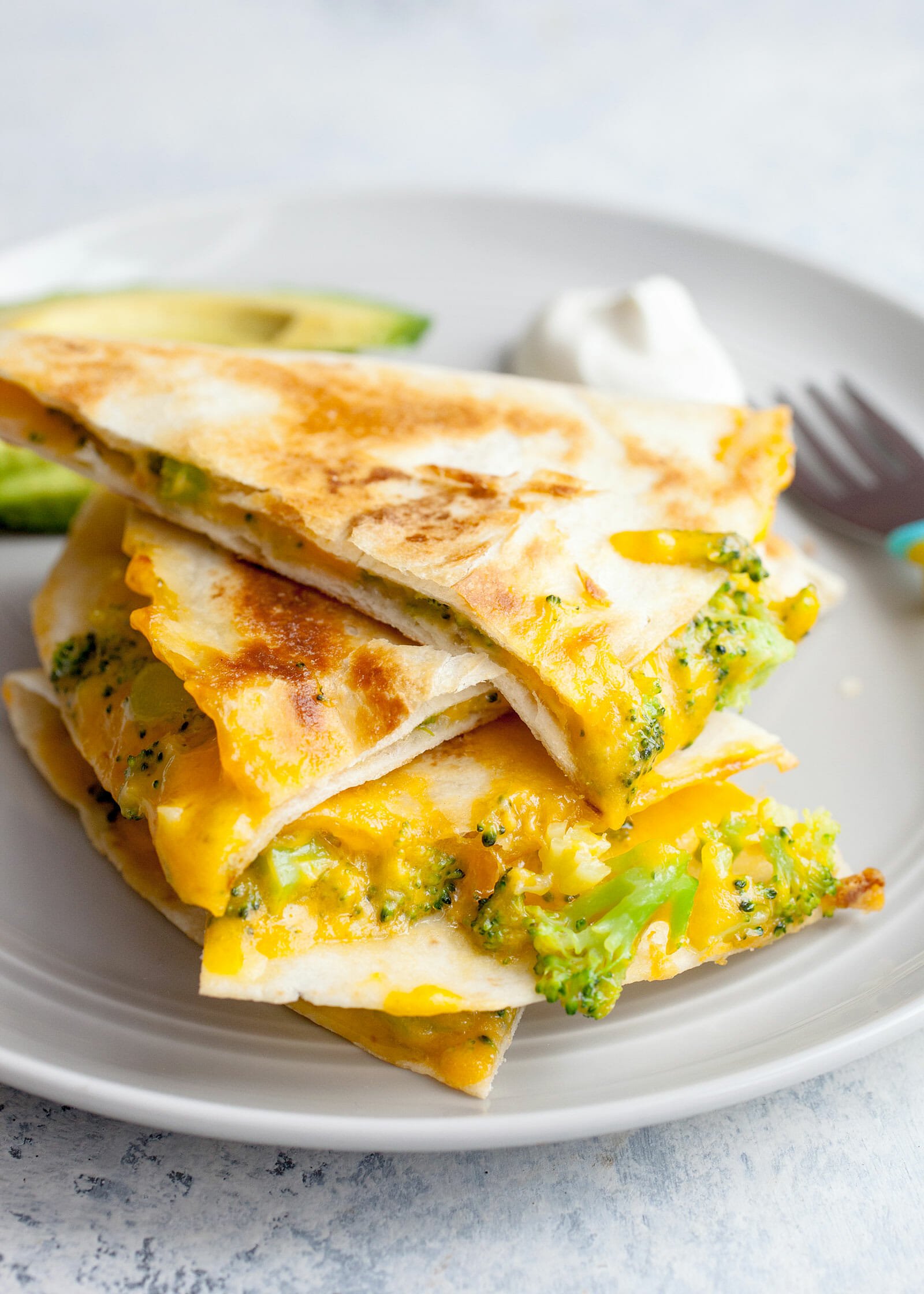 Broccoli & Cheddar Quesadillas