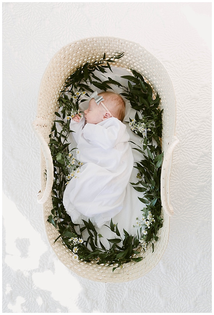 Basket of Flowers Newborn Baby Pictures