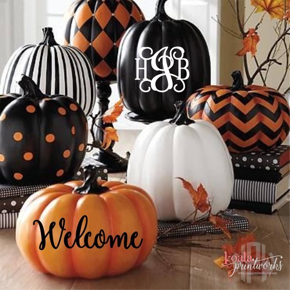 Pumpkin Monogram Decal