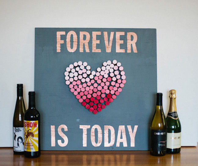 Wine Cork Ombre Heart Wall Art