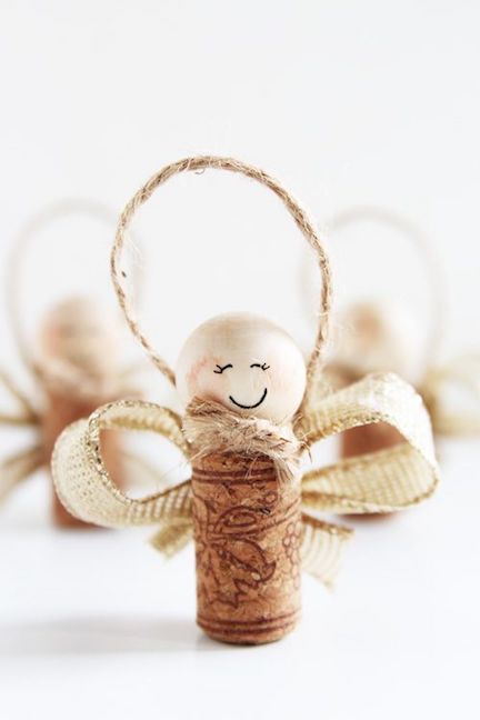 Wine Cork Angel Ornament