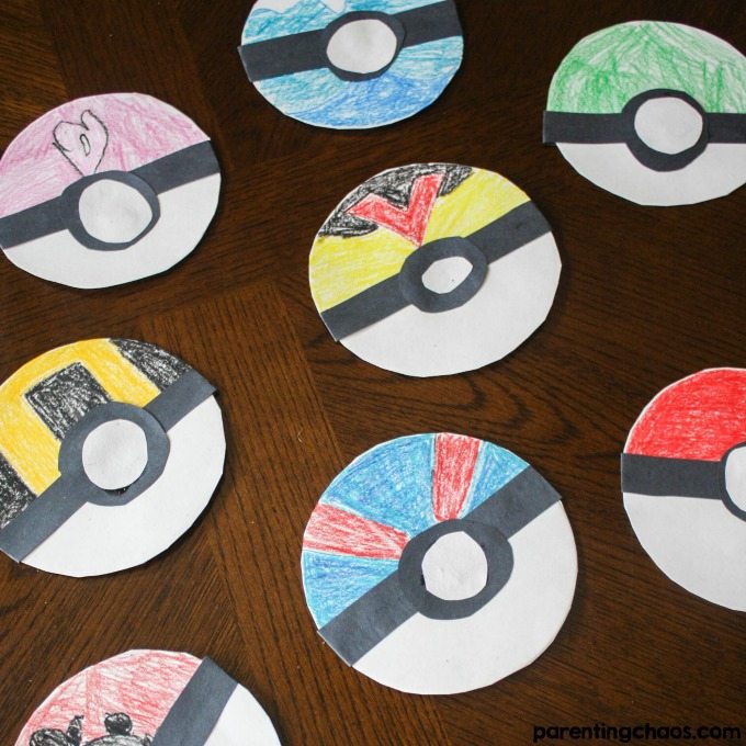 Paper Plate Poké Balls