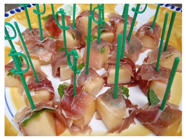 Prosciutto-Wrapped Minted Melon