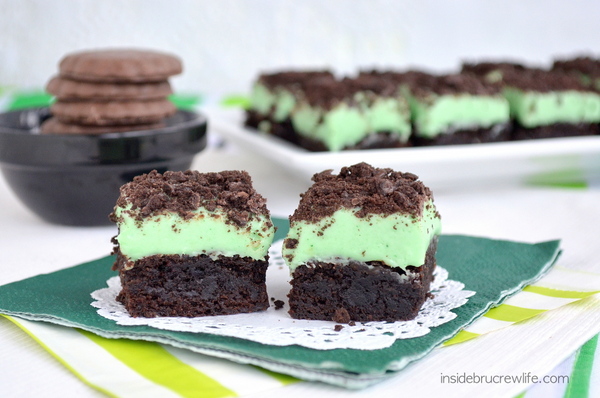 Thin Mint Fudge Brownies