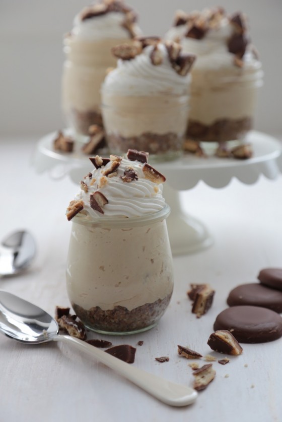 No-Bake Tagalong Peanut Butter Cheesecakes