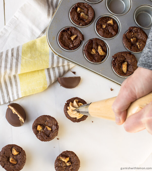 Tagalong/Peanut Butter Patties Brownie Bites 