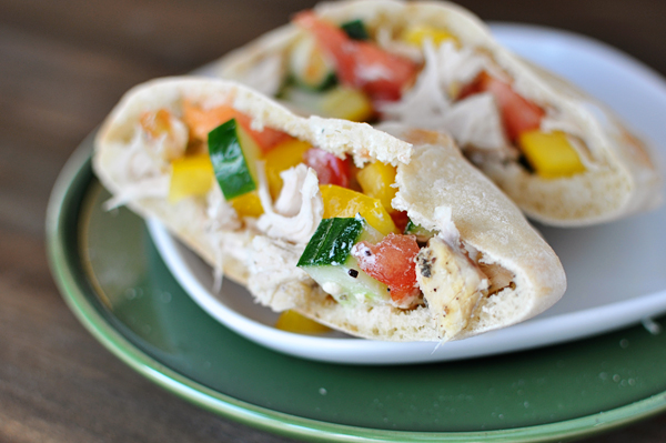 Greek Chicken Pita Pockets