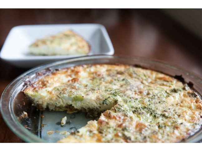 Leftover Mashed Potato Crusted Quiche