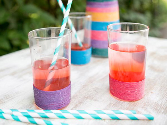 DIY Twine Wrapped Glasses