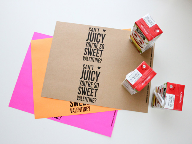 Juice Box Valentines 