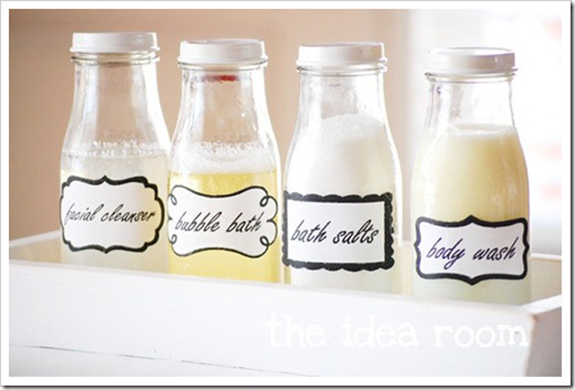 DIY Labeled Bathroom Jars