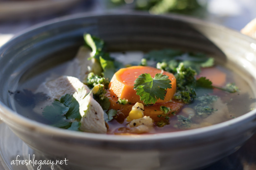 Chicken, Kumara and Corn Soup