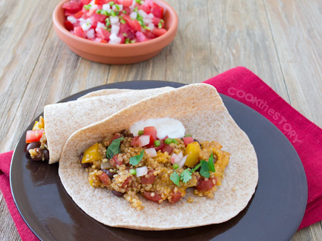 One Skillet Vegetarian Quinoa Fajitas