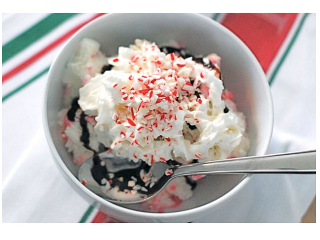 Candy Cane Ice Cream Sundae