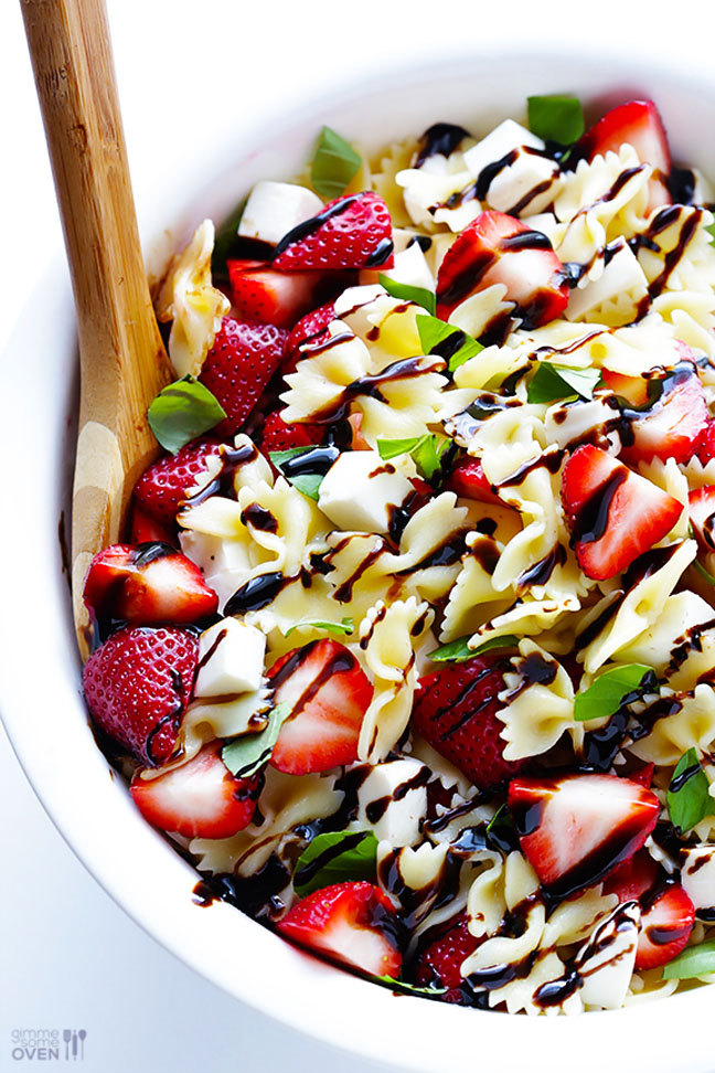 Strawberry Caprese Pasta Salad