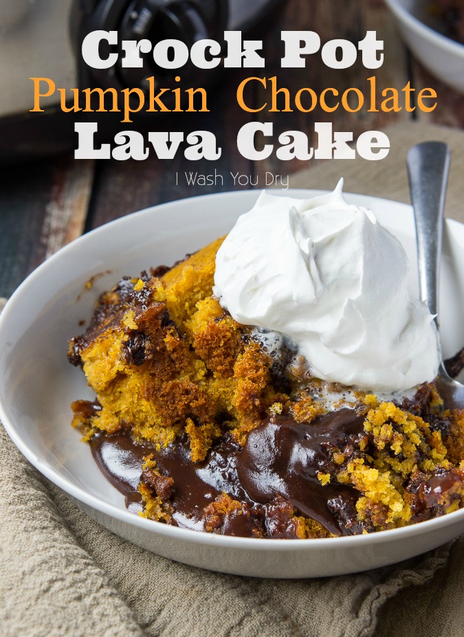 Crockpot Pumpkin Chocolate Lava Cake