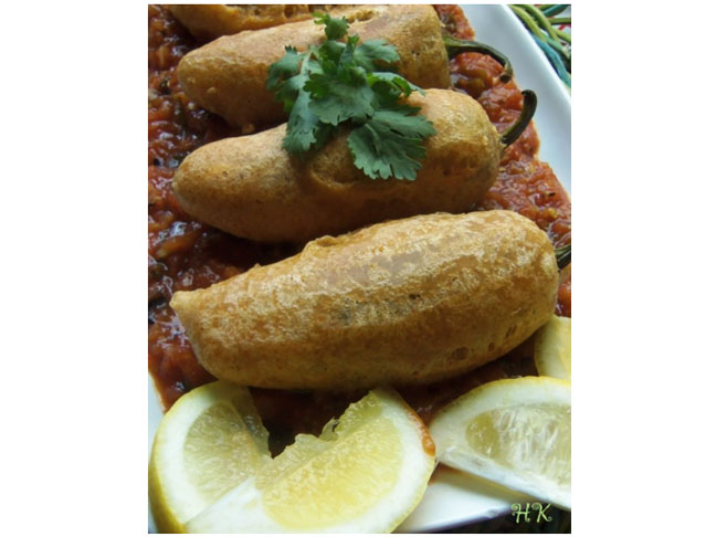 Beer-Battered Stuffed Poppers with Tomato Jam