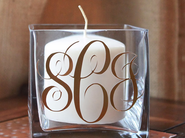 Monogrammed Candle Holder