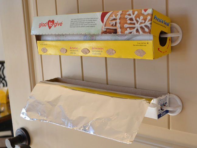 Store Plastic Wrap, Foil, Etc. on the Back of Your Cabinet Doors