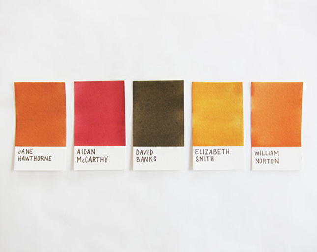 Pantone Place Cards