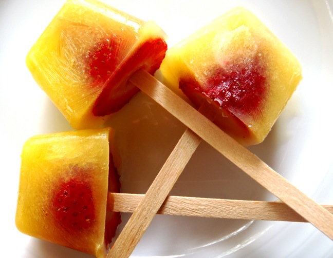 Strawberry-Orange Popsicles